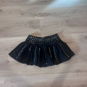 Jaded London Black Mini Skirt with Silver Studs